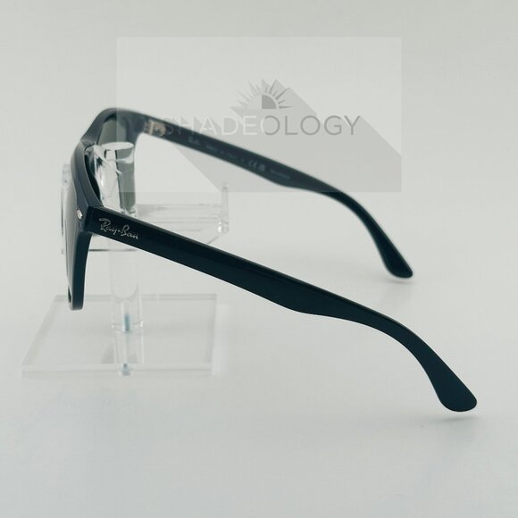 RB4147 601/58 Ray Ban Boyfriend Polished Black Frame / Green Polarized Lens 60mm - Picture 5 of 10